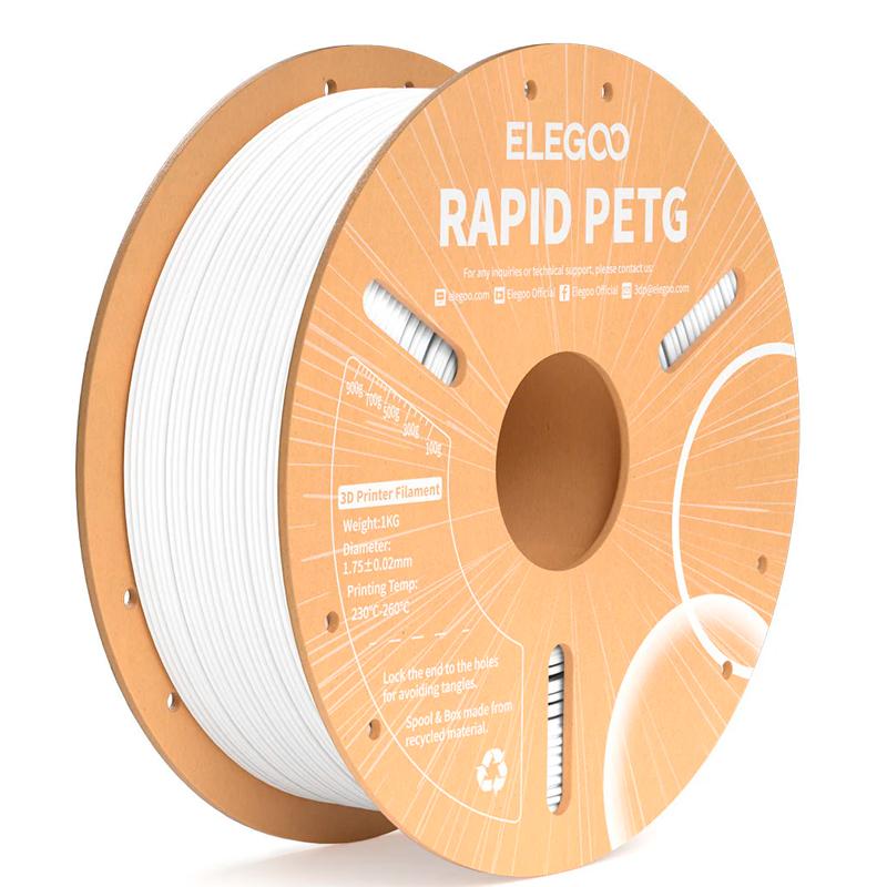 PETG RAPIDA BLANCO 1 FILAMENTO ELEGOO PETG RAPIDA BLANCO -1.75mm-1KG - Imagen 1